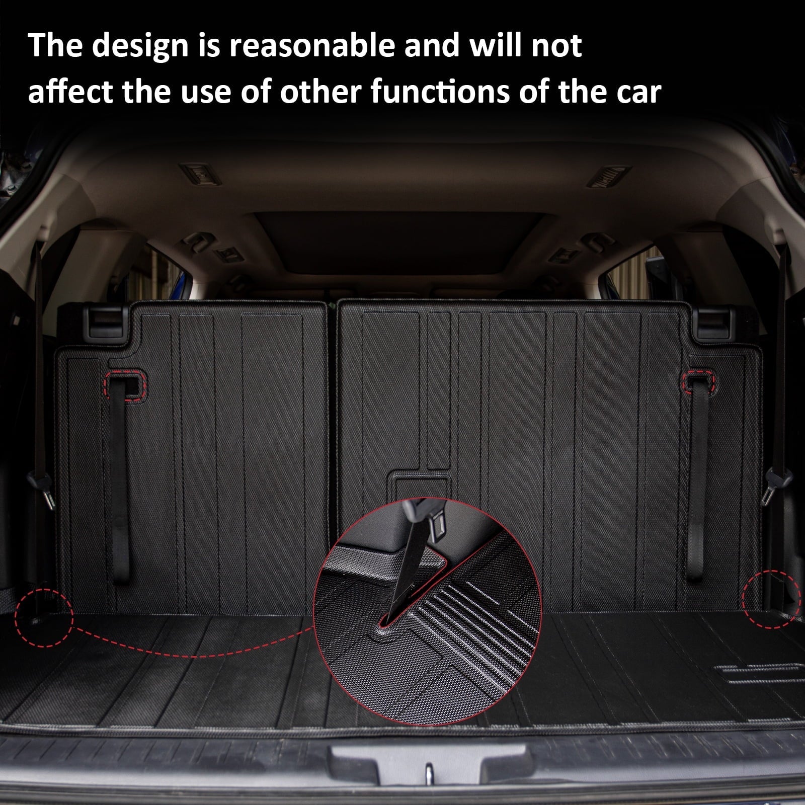 Fit 2020-2024 Toyota Highlander Trunk Mat with Backrest Mats Car Cargo Liner Highlander Accessories