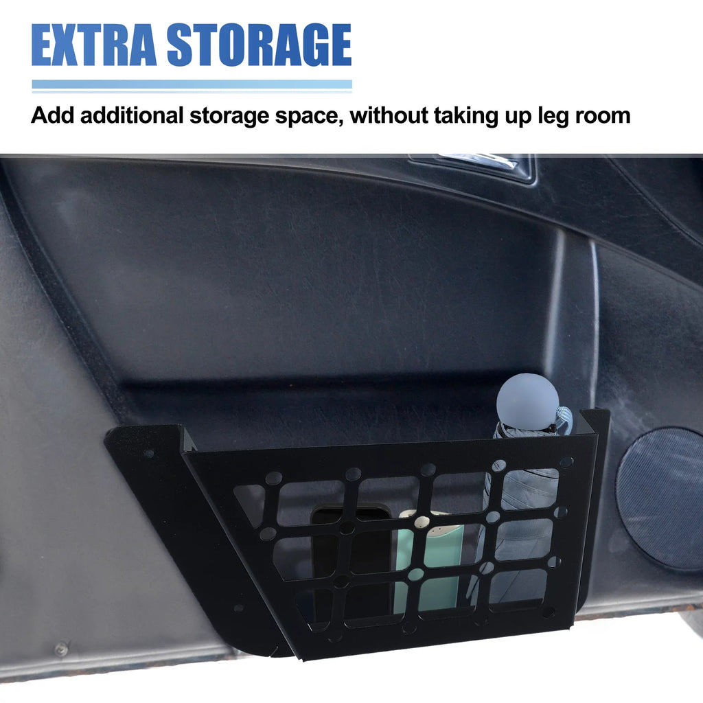 Unique Bargains 1Set Rear Door Net Pocket Storage Box Organizer Tray for Ford Bronco 2021 Metal Black