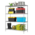 Hyper Tough Steel 4-Tier Storage Shelf Unit 72"H x 60"W x 24"D, 4000lb Total Capacity, Chrome