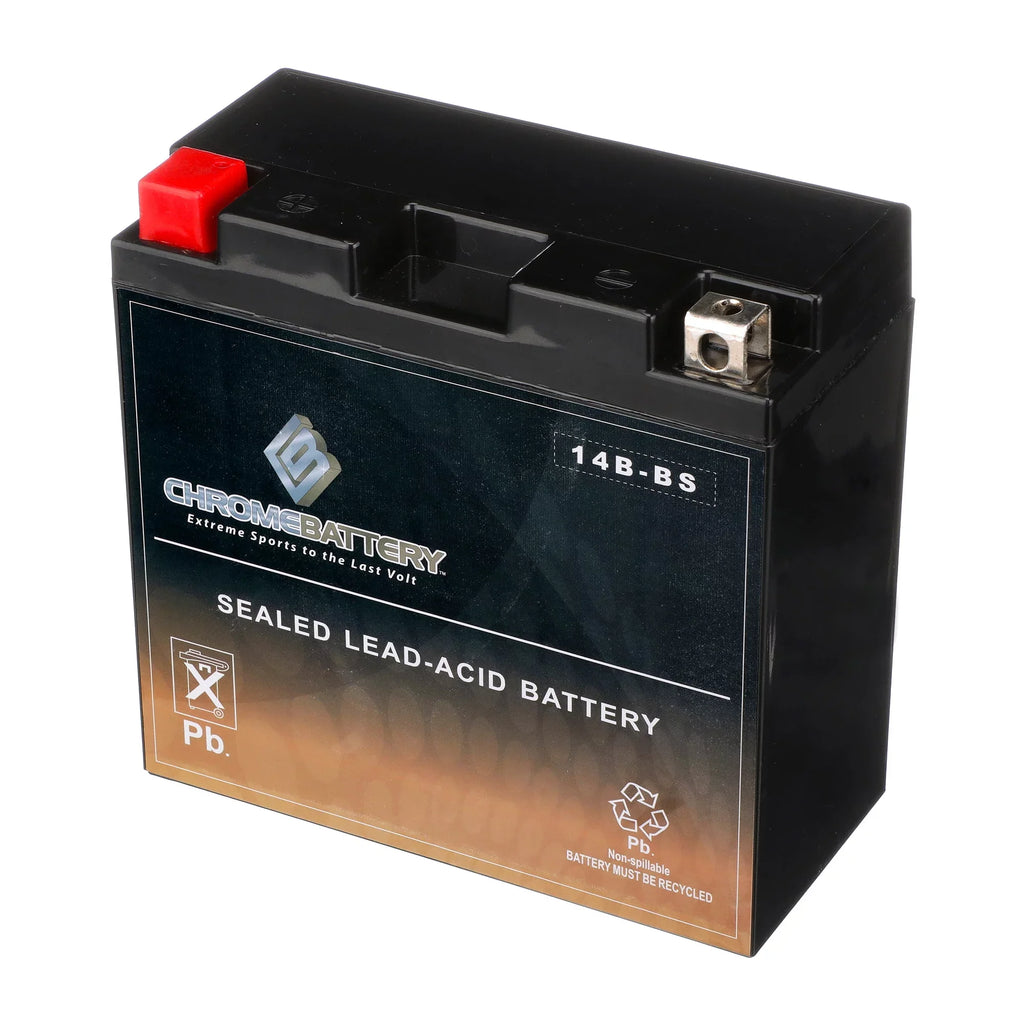Chrome Battery Yt14b-bs (14b-bs 12 Volts,12 Ah, 135 Cca) Motorcycle Battery for Hyosung Gv650, Se Year (09-13)