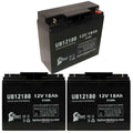 3x Pack - Compatible DATASCOPE 14600003401 Battery - Replacement UB12180 Universal Sealed Lead Acid Battery (12V, 18Ah, 18000mAh, T4 Terminal, AGM, SLA)