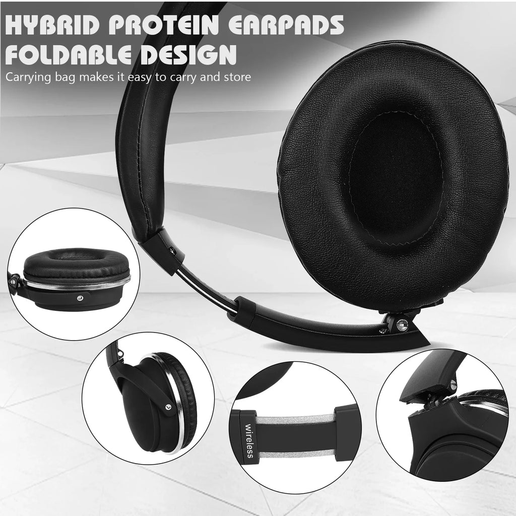UrbanX UX35 Wireless Bluetooth Stereo Earphones with High Resolution Audio, Deep Bass, Superior Comfort Over The Ear Headphones with Mic for HTC Desire 10 Lifestyle Phone Call Support