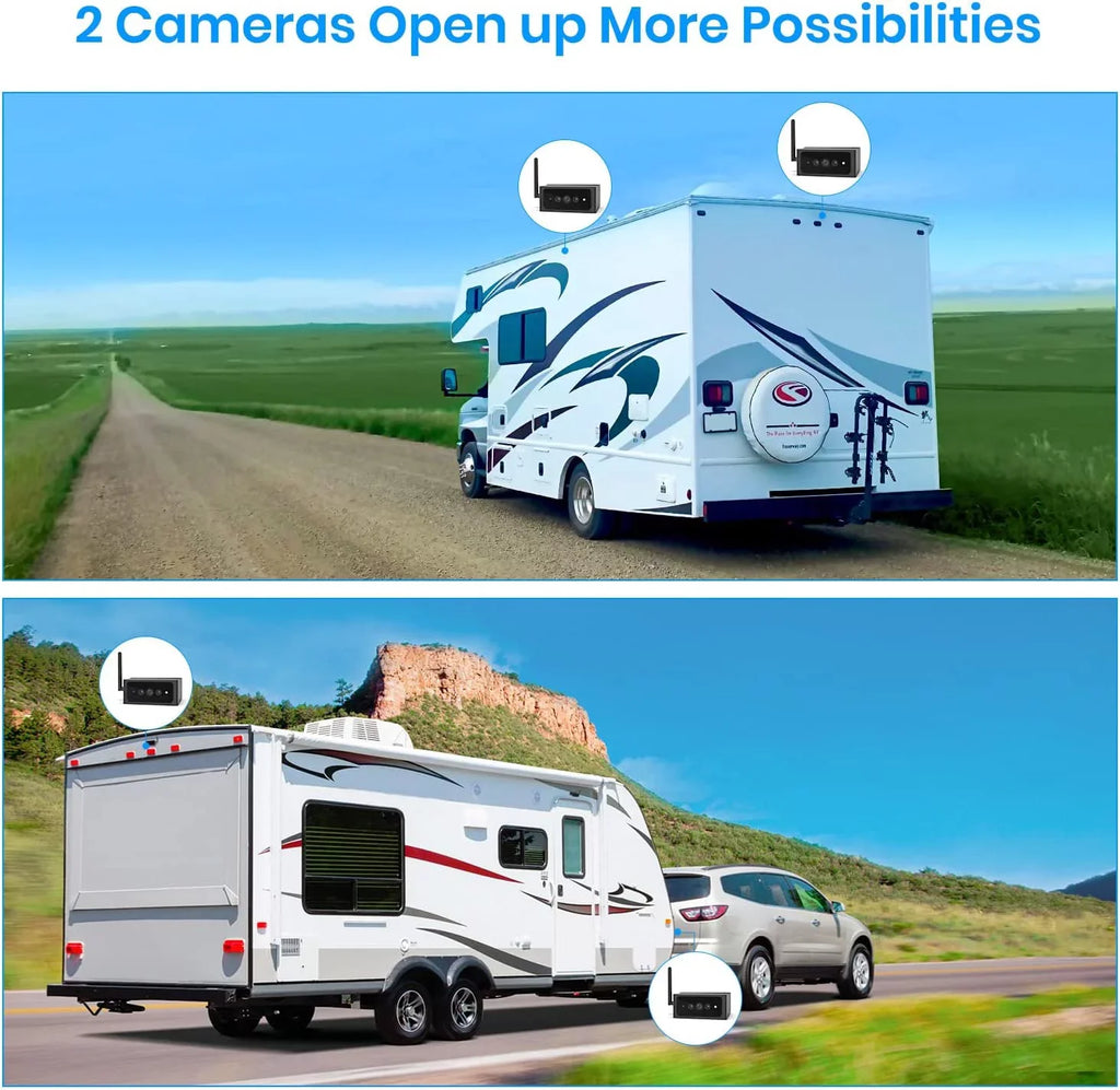 AUTO-VOX 1080P RV Backup Camera Wireless for Solar4 Only,No Wires InstalLatitudeion Rear View Camara , IR Night Vision Back up Camera for Car/Truck