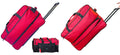 Rolling Duffel Bags 2x 28" Large Adjustable 60 Lb Capacity each with Wheels + Shoulder 20" Duffle Bag Set, Upright Rolling Travel Duffle Bag with Multi Pockets Lightweight Luggage (Red)
