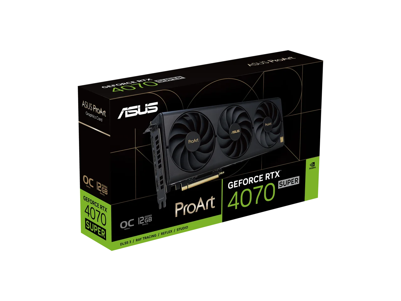 ASUS ProArt GeForce RTX 4070 SUPER OC Edition Graphics Card (PCIe 4.0, 12GB GDDR6X, DLSS 3, HDMI 2.1a, DisplayPort 1.4a) PROART-RTX4070S-O12G