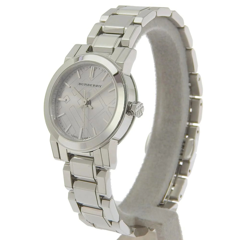 Pre-Owned Burberry Watch BU9229 Stainless Steel Silver Quartz Analog Display Ladies Dial (Good)