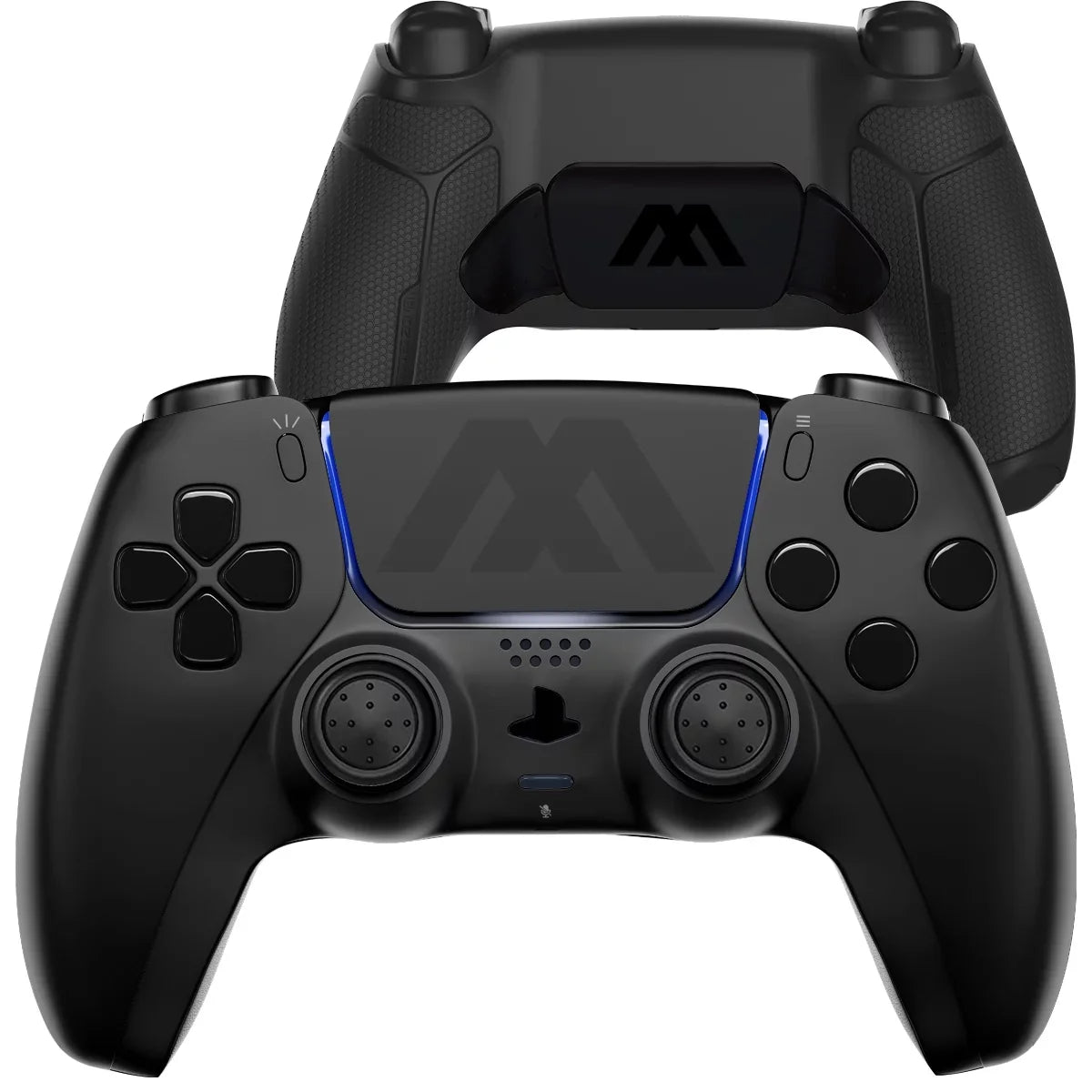 Black ModdedZone Extreme Modded Controller + Anti Recoil 2 Remap Buttons & Interchangeable Thumbsticks & Hair Triggers, Tactical Buttons Compatible with PS5 Custom Controller PC FPS