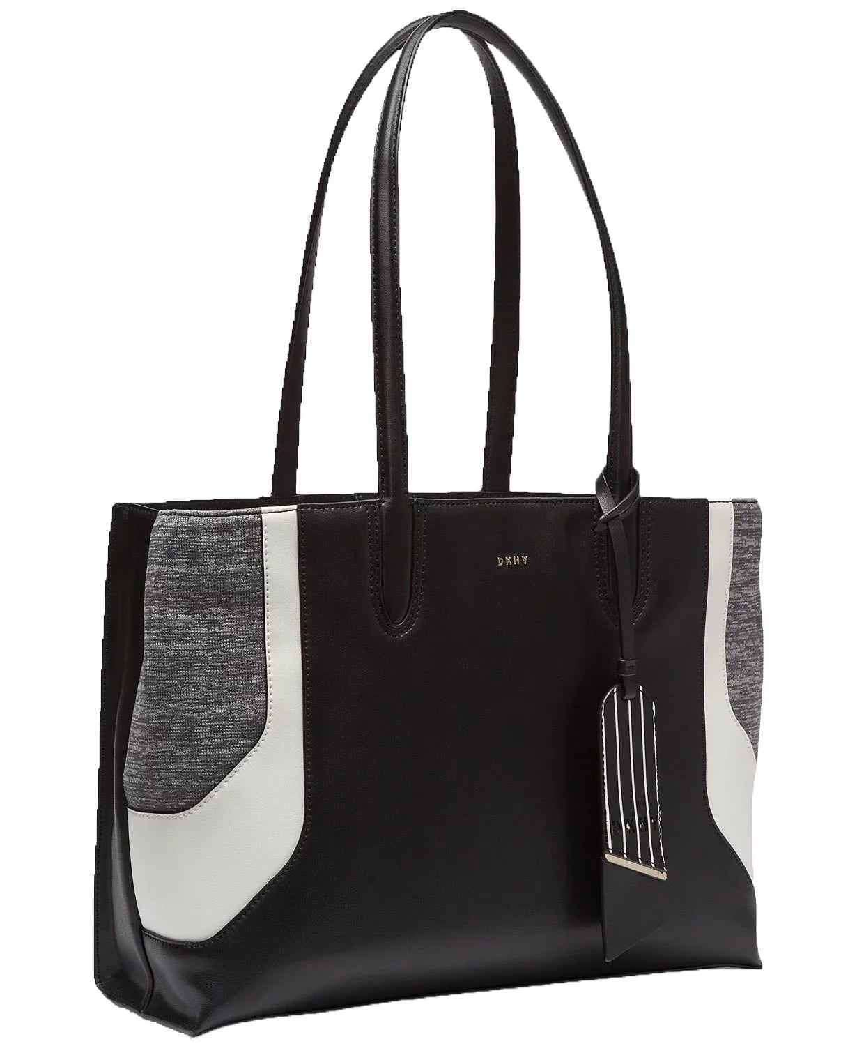 DKNY Jade Wide Handbag Tote (Gray/Black)