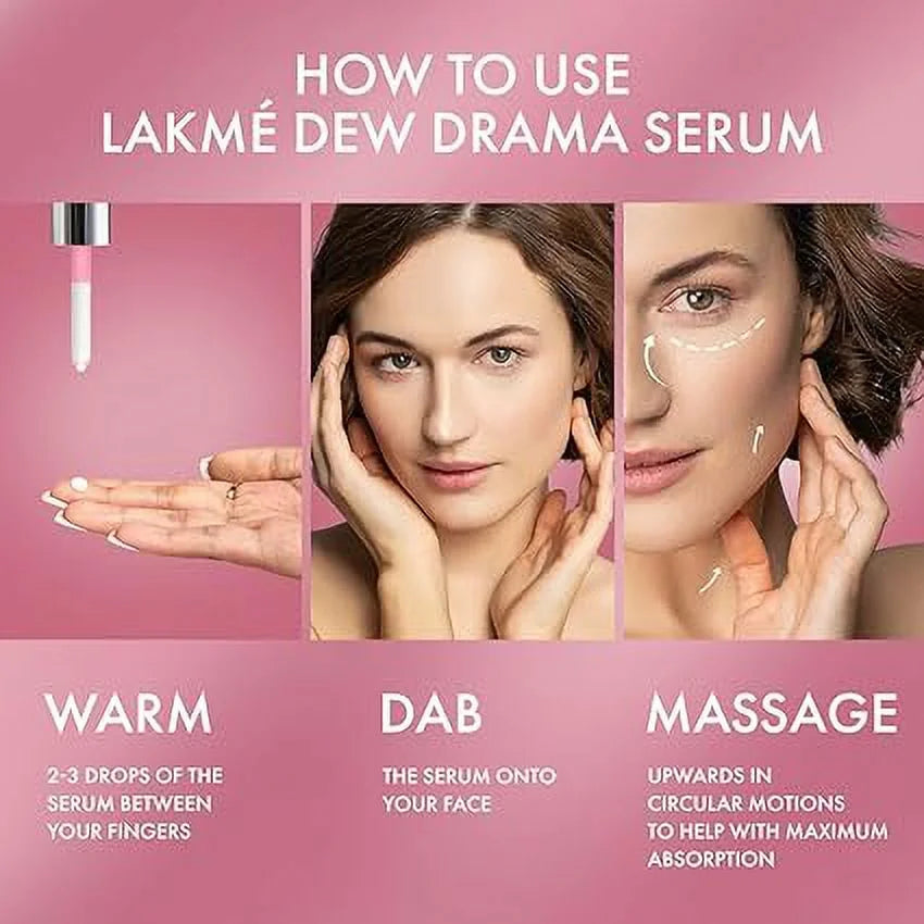 Lakme 6%  Dew Drama Serum for improved Skin Barrier & Dewy, Radiant Skin, 15ml