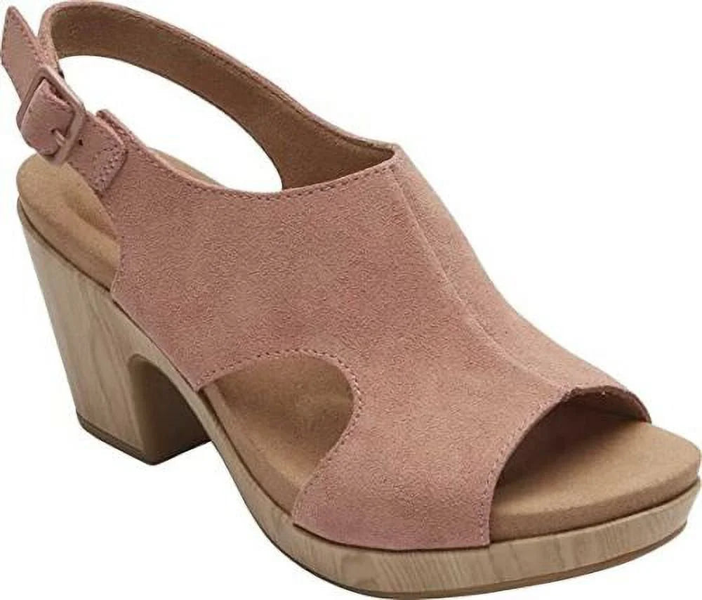 Rockport Vivienne Size US 9 W WIDE Women's Suede Slingback Sandals Light Rose