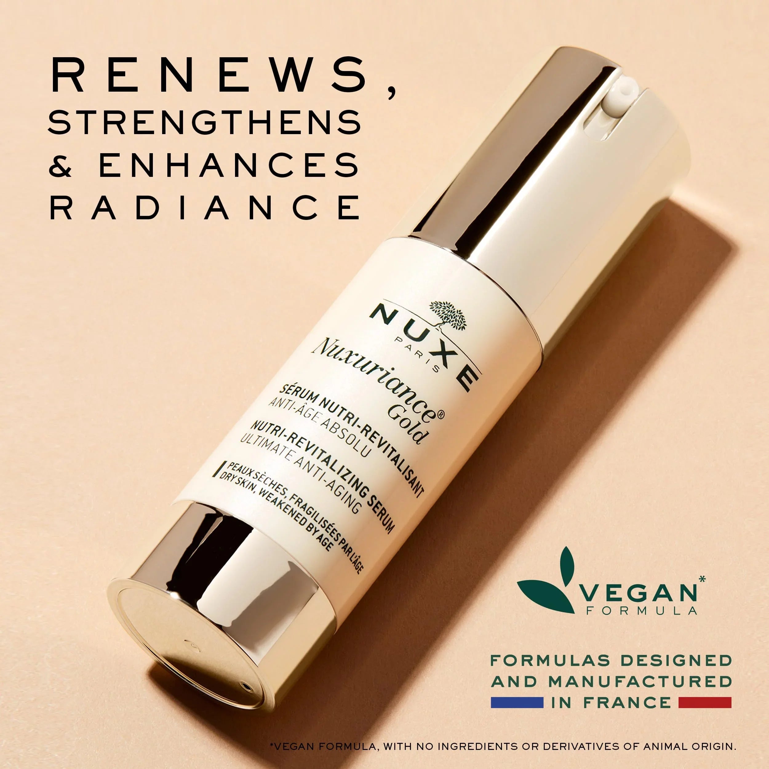 Nuxe Nuxuriance Gold Nutri-Replenishing Serum | Ultimate Anti-Aging Serum For Dry Skin, Vegan, Made In France, 1 Fl Oz
