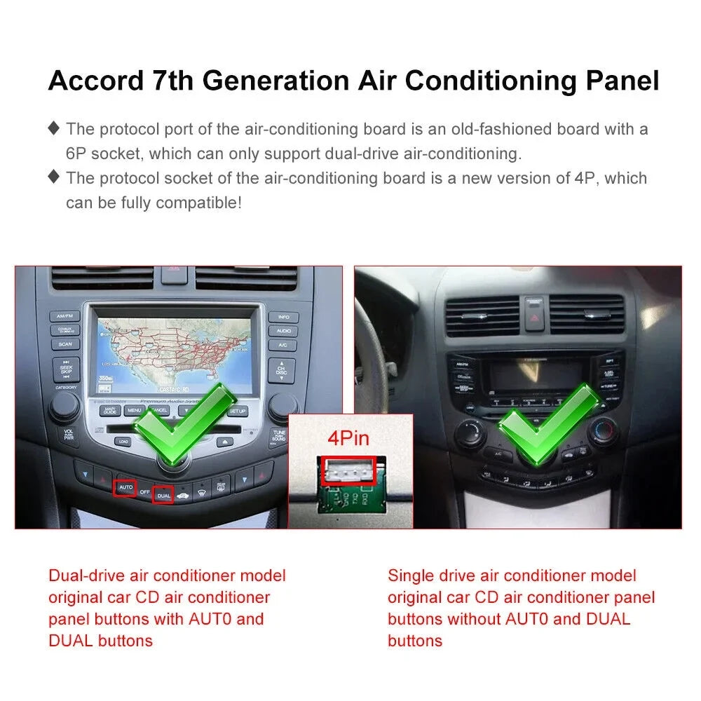 Carplay 2+32GB Android 12 Bluetooth Wifi Car Stereo Radio Head Unit GPS Navigation For 2003-2007 Honda Accord