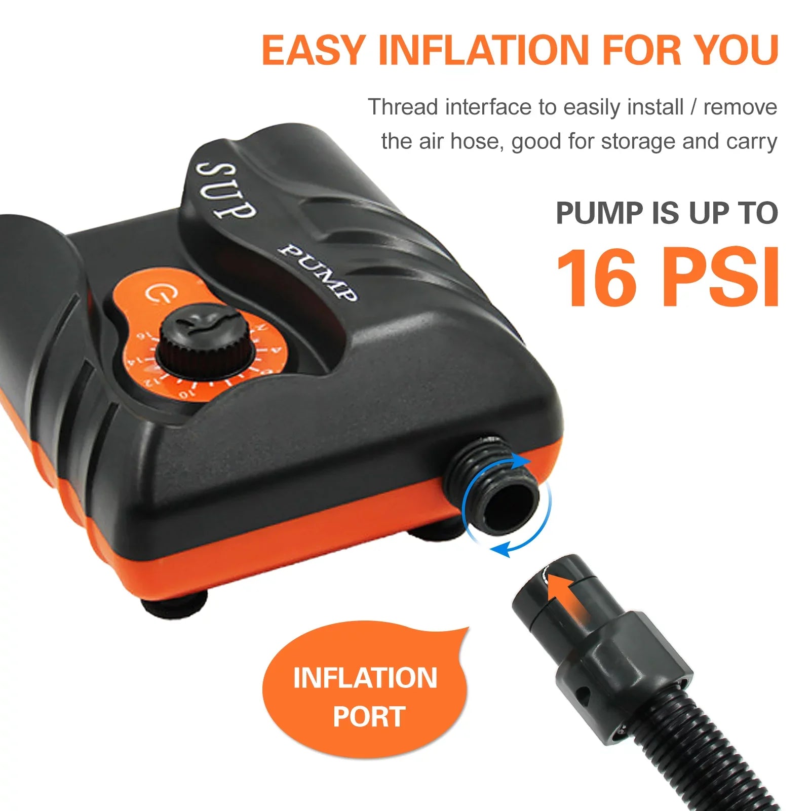 Dcenta Exclusive 16 PSI Electric InfLatitudeion Air Pump with 6 Nozzles for InfLatitudeables and Boats