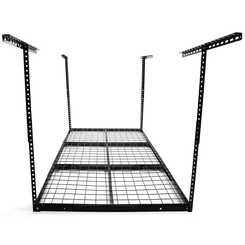 Hecasa 3 x 6 Overhead Garage Storage Rack Adjustable Garage Ceiling Mounted Storage Rack Black Steel