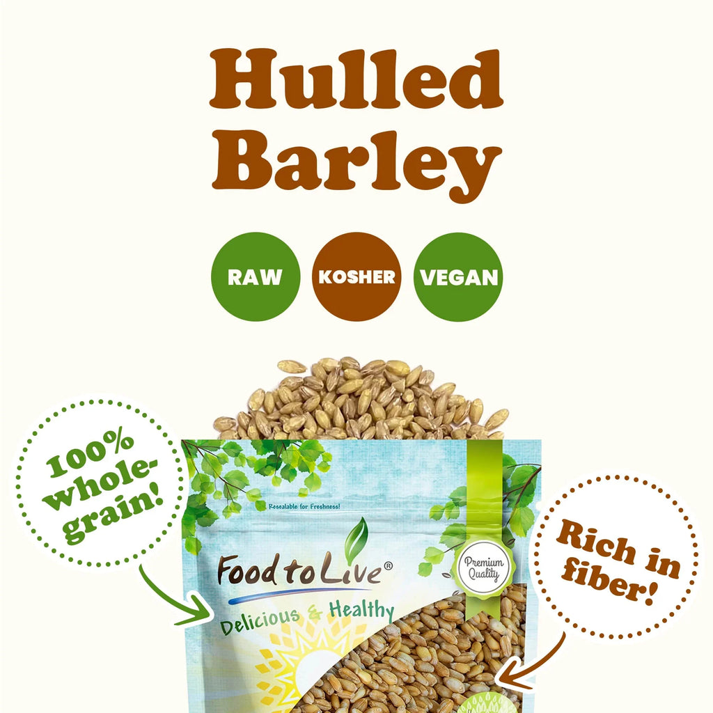 Hulled Barley, 10 Pounds — Raw, Vegan — by Food to Live