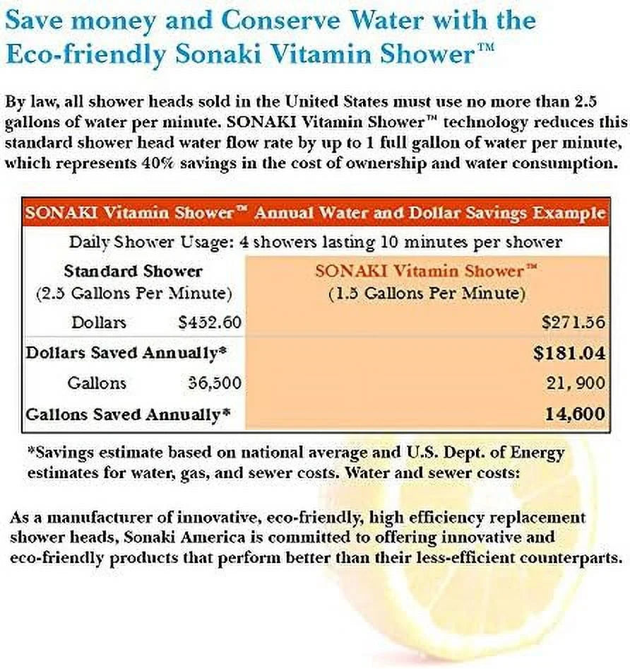 shower head with water filter by - 2 shower filters included - removes up to 99.9% of chlorine and chloramines - low flow premium pressure