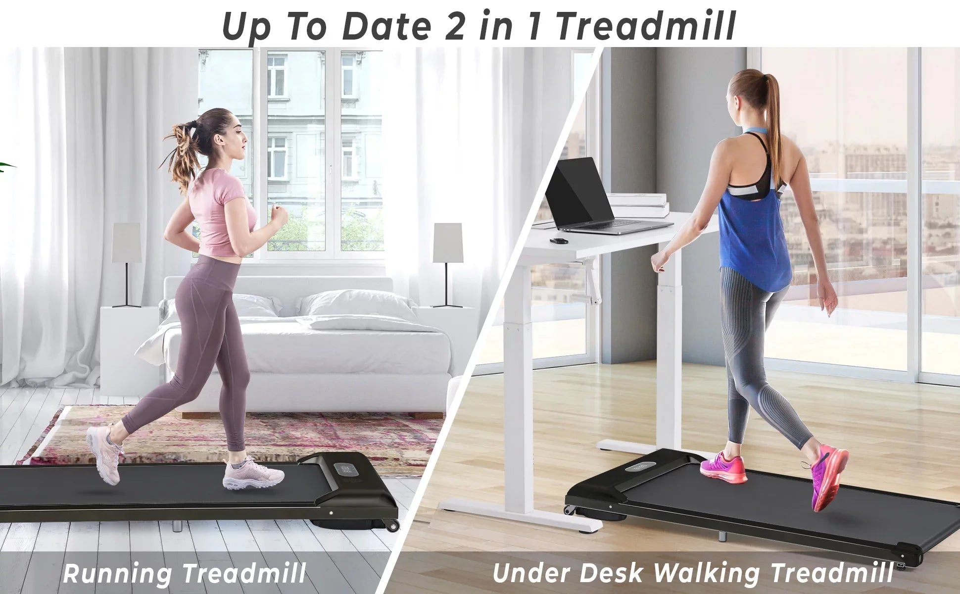 Walking Pad Treadmill, BTMWAY Ultra-Quiet Under Desk Treadmill for Home Office Gym Use, 2.5 Electric Treadmill with Bluetooth APP/speaker/Remote Control/Display, 2 in 1 Portable Walking Pad