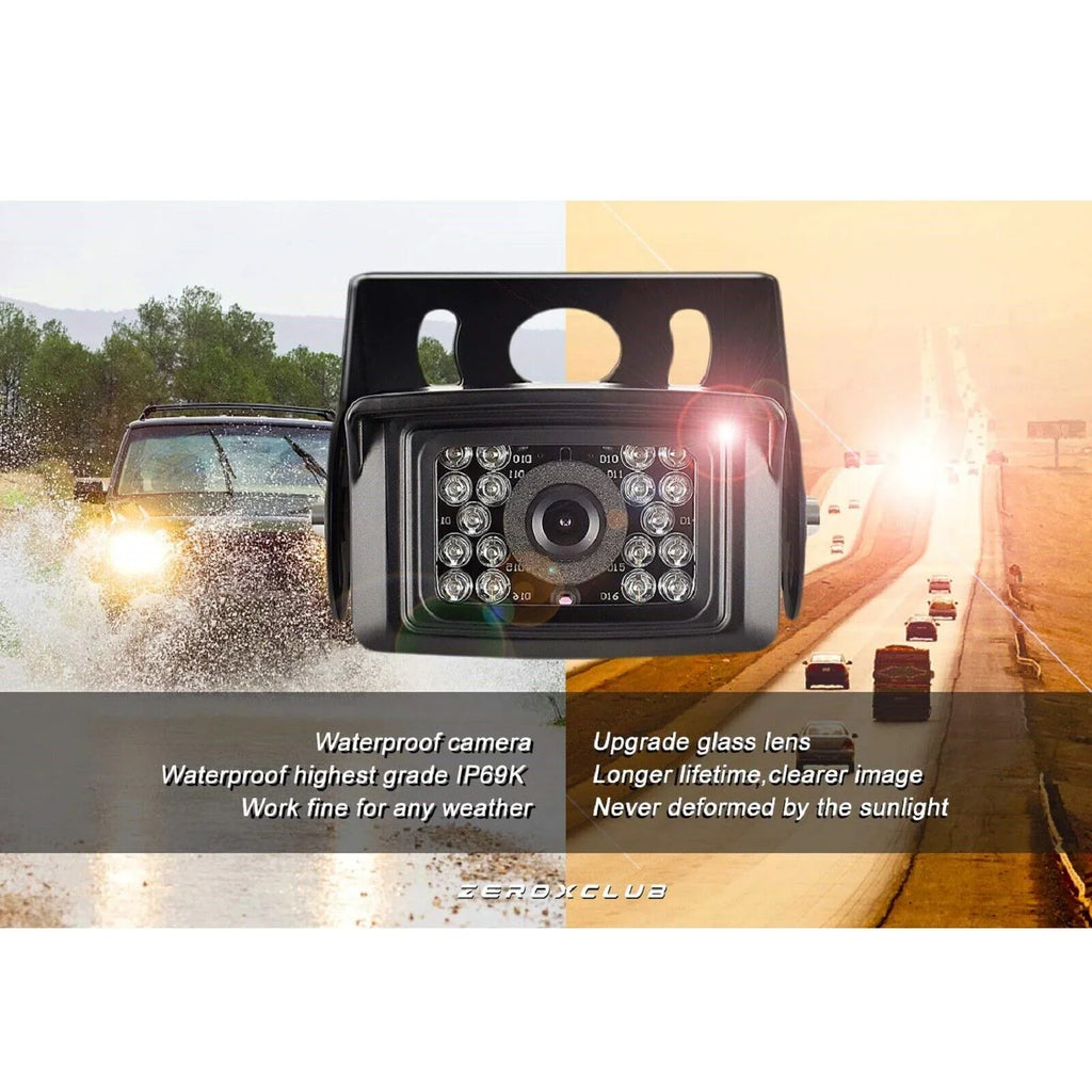 ZEROXCLUB Wireless Backup Camera 7’’ Monitor IP69 Waterproof Car Rear View Reversing Cameras for Truck/Semi-Trailer/Box Truck/RV WX04