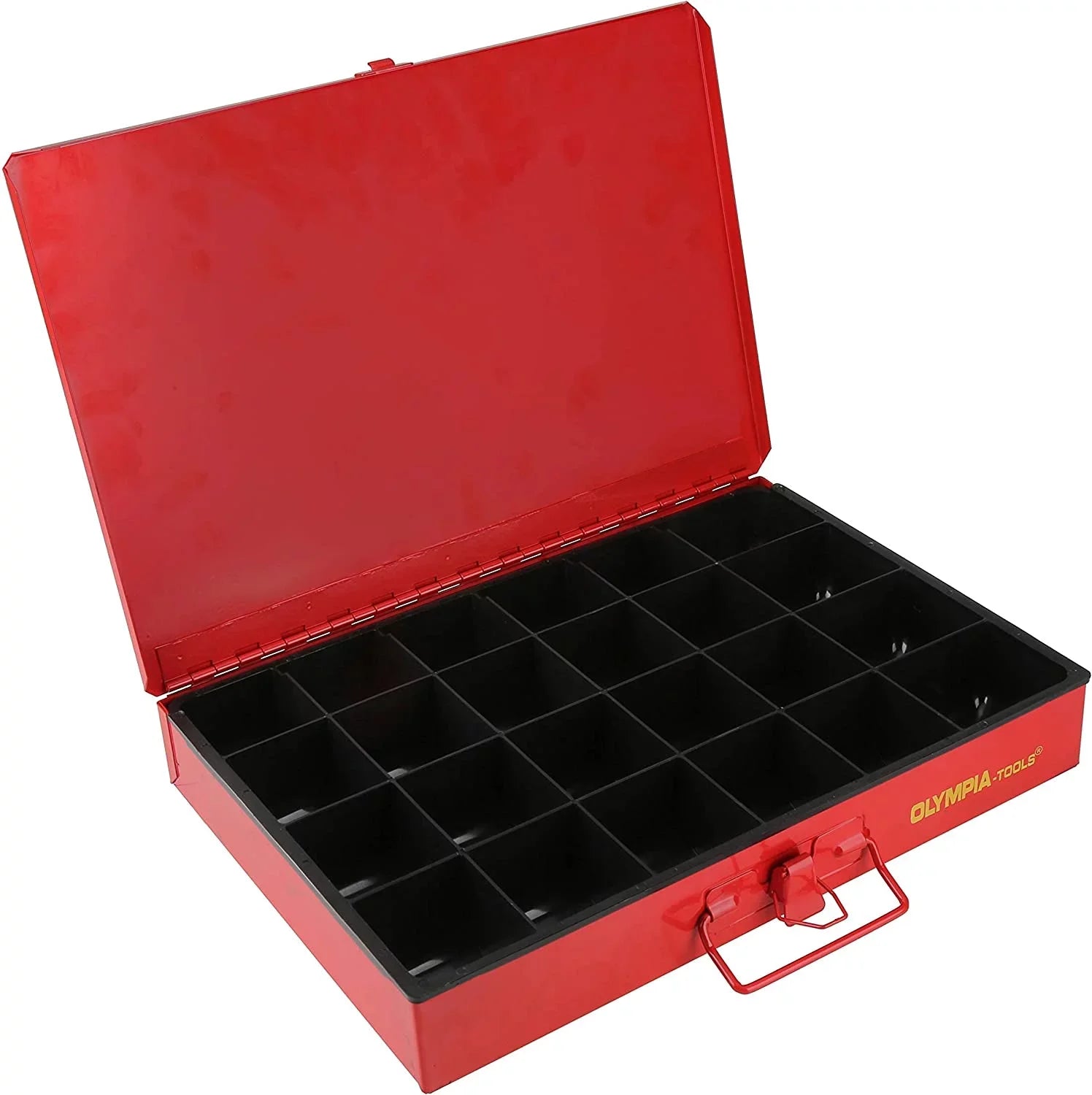 QCAI 90-806 4-Drawer Hardware Organizer includes 2500-pieces Small Hardware, black/red