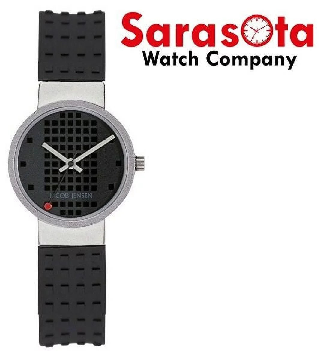Jacob Jensen Clear Series 422 Black Dial Titanium Black Rubber Women's Watch