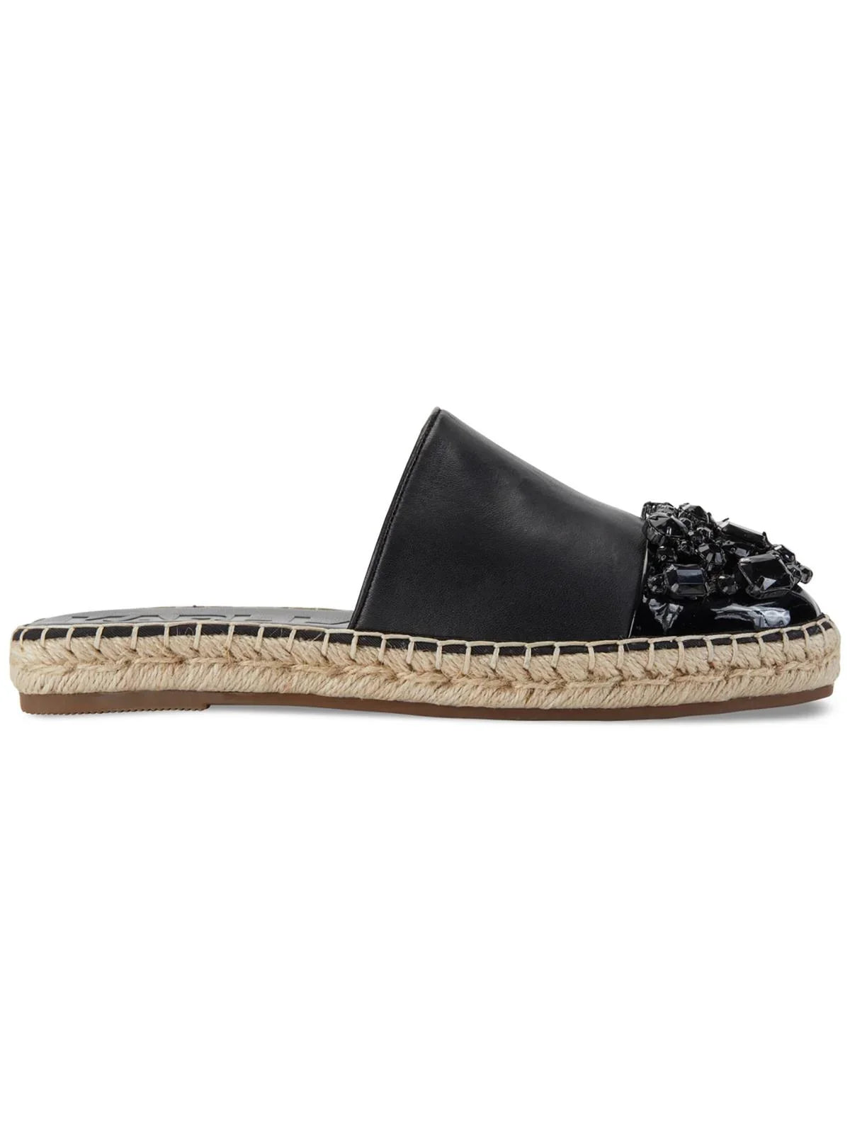 Karl Lagerfeld Paris Womens Maxwell Leather Embellished Espadrilles