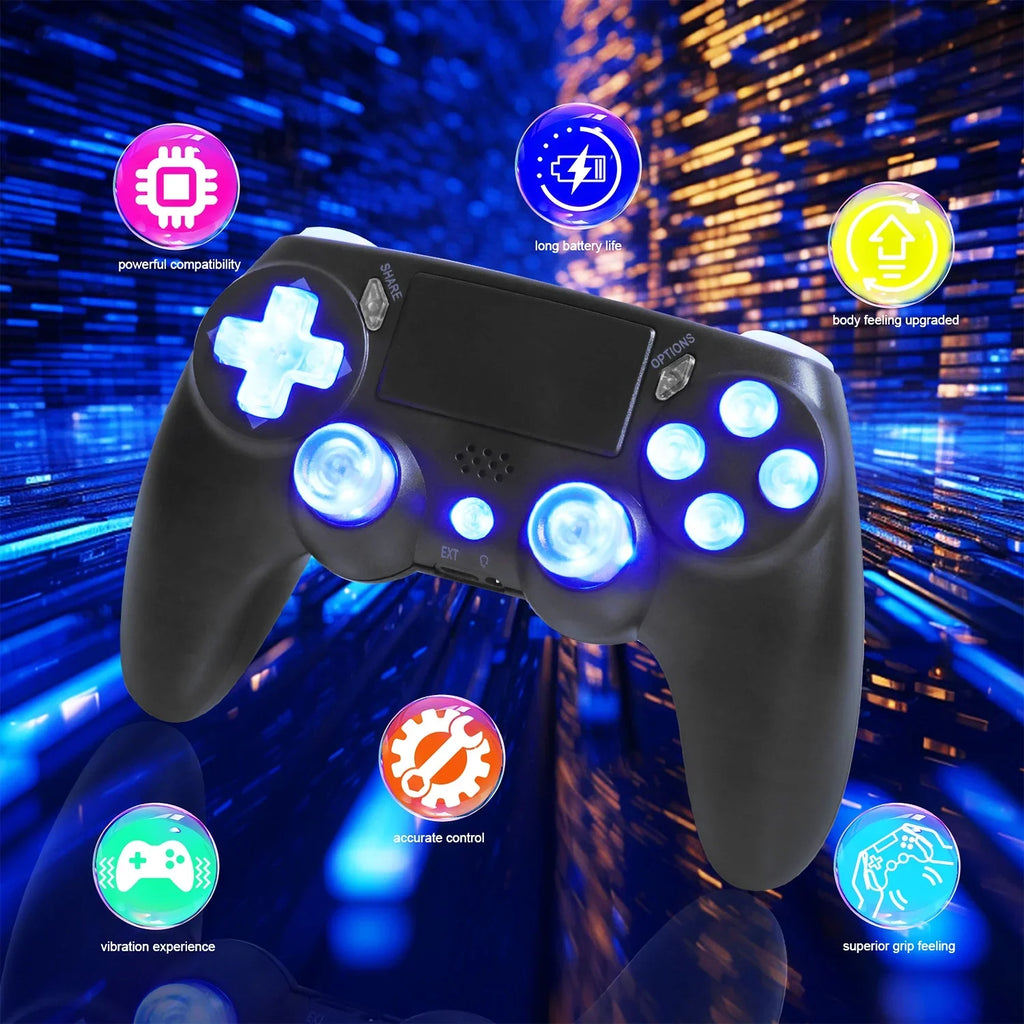 SPBPQY Wireless Controller Game Joystick Controller for PS4/ Slim/Pro,Compatible with PS4 Console-Black
