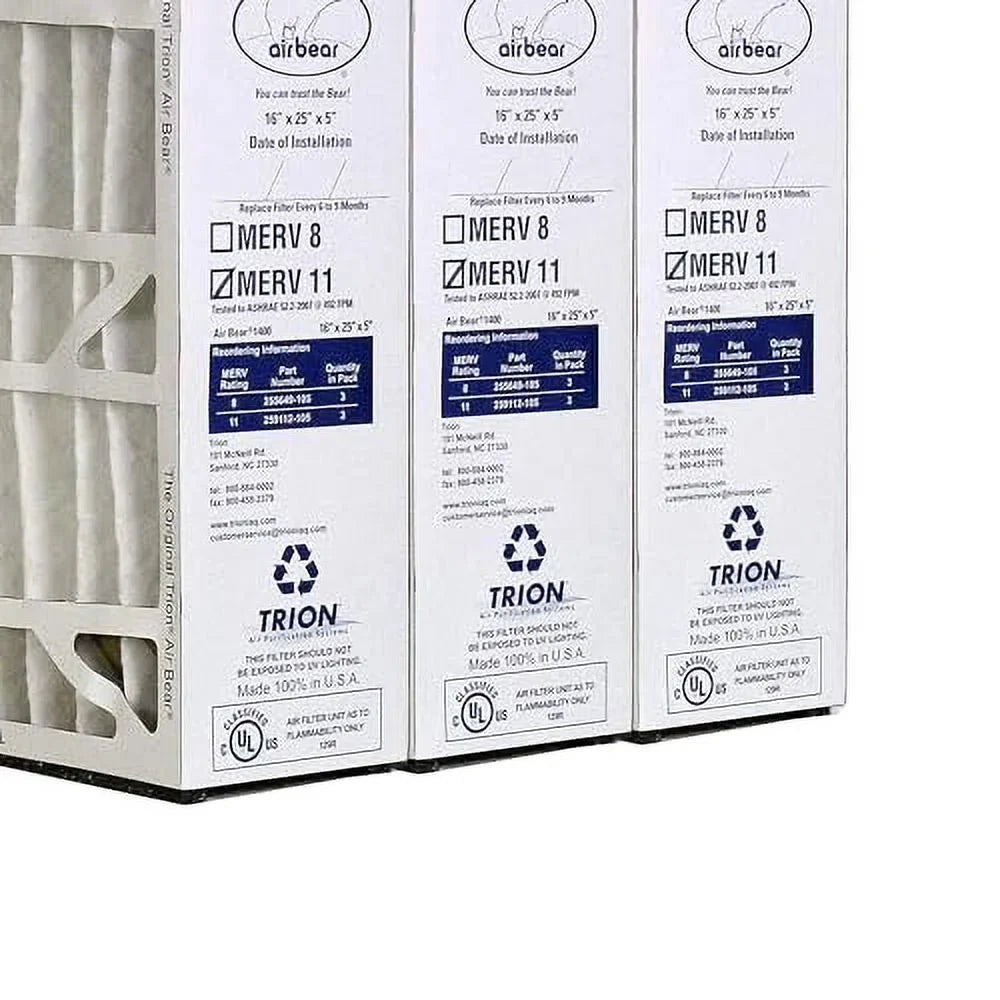 Air  259112-105-3PK Trion N/A Air  Cub Air  Cub Replacement MERV 11 Media Filter, 16x25x5 inches, 3 Pack