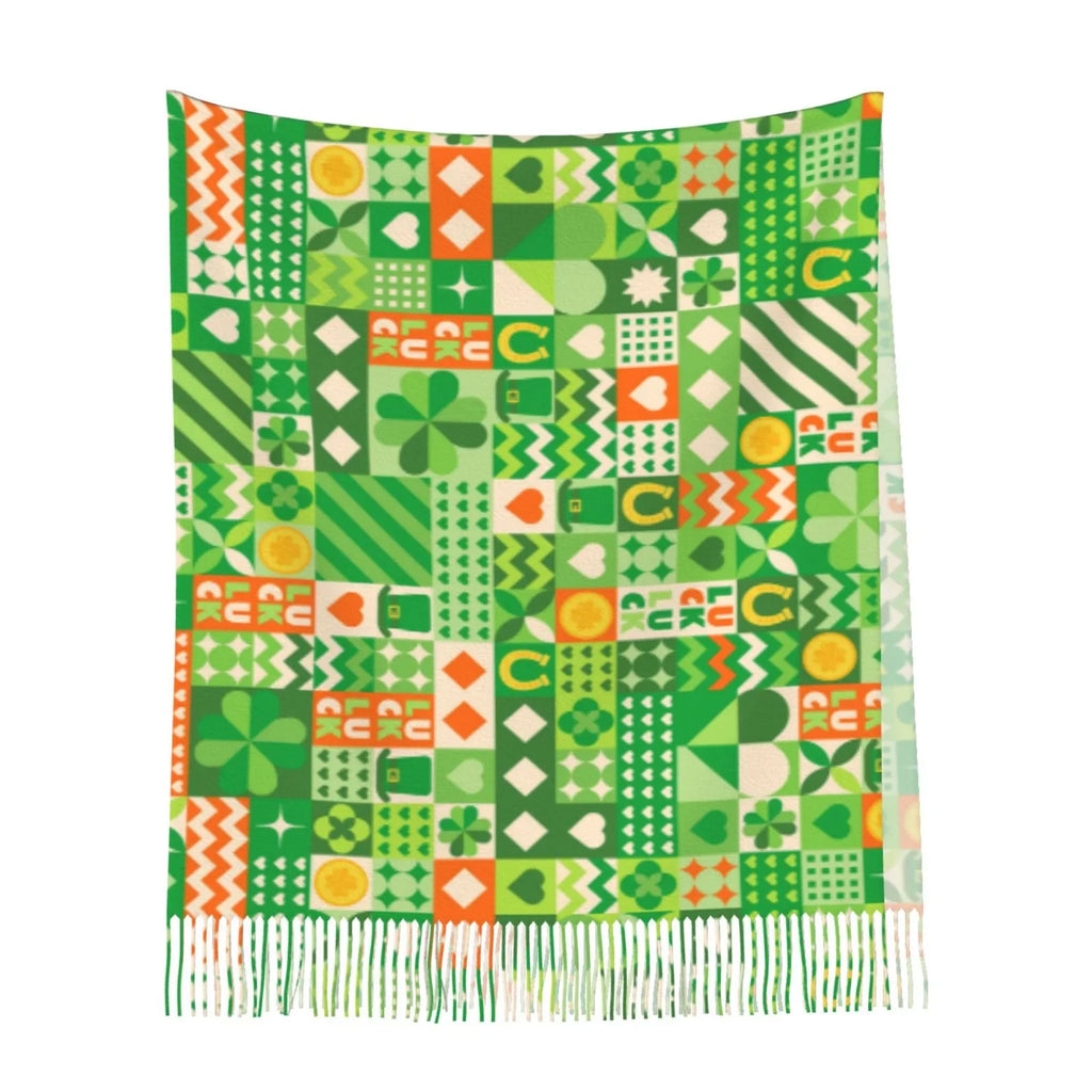 Bingfone Soft Cashmere Feel Scarf For Women Elegant Art Print Winter Warm Scarves Large Shawl Wrap Gifts- St Patrick's Day6