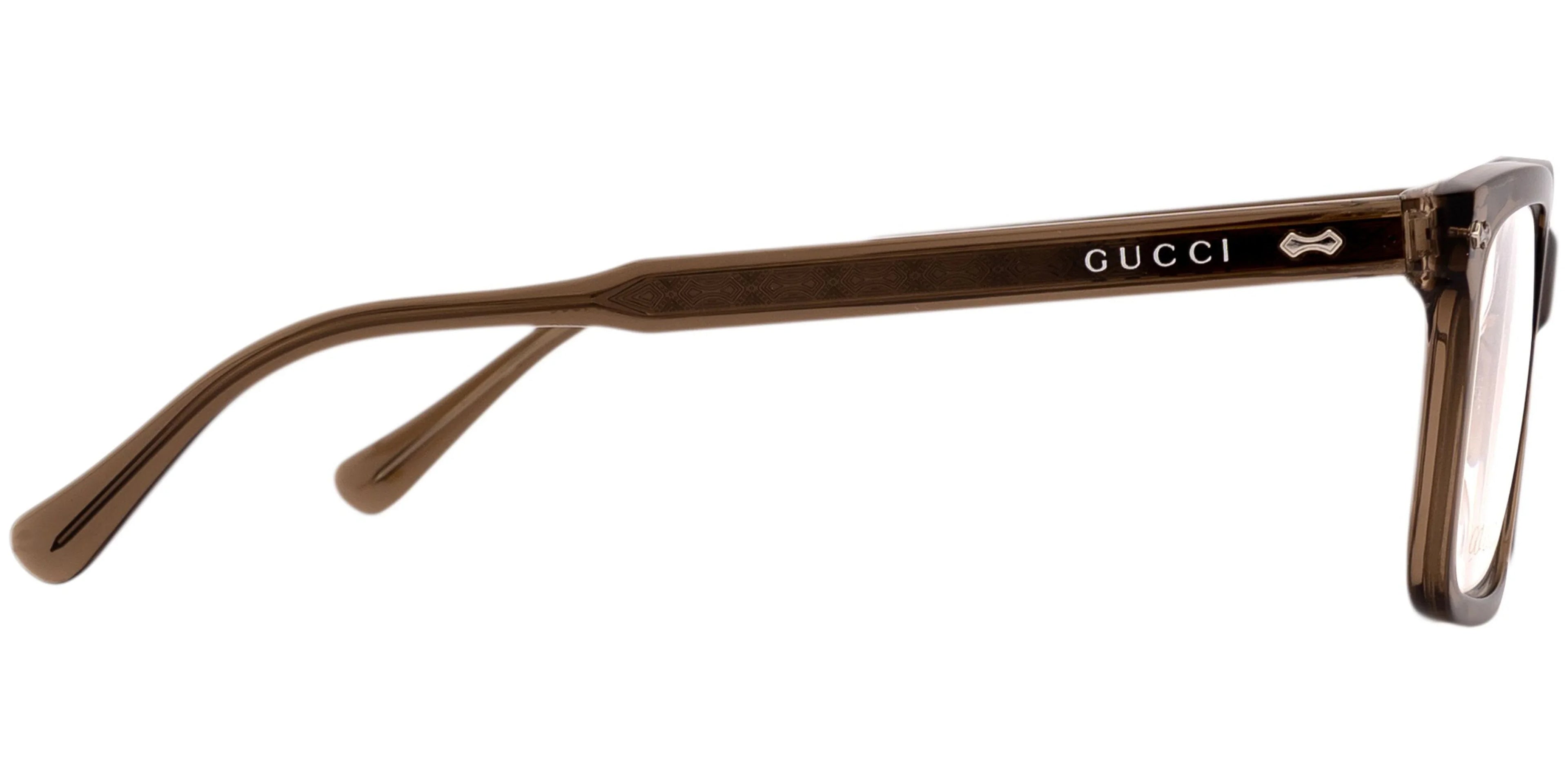 GUCCI GG0914O 002 Rectangular Squared Brown Demo Lens 54 mm Men's Eyeglasses