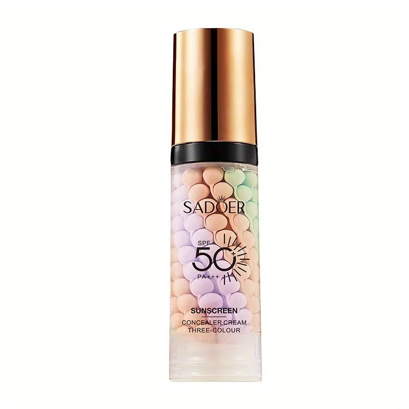 Tri-Color Barrier Cream: Natural Nude Makeup Primer for Skin Tone Rejuvenation & Refreshing Moisturizing
