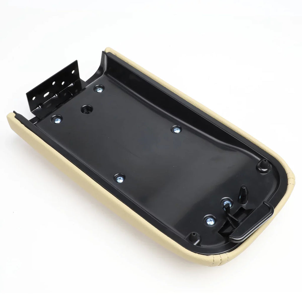 DNA Motoring ZTL-Y-0056 Leather Center Console Armrest Lid Assembly w/Latch For 2002-2009 Chevy Trailblazer GMC Envoy Buick Rainier [Tan] 03 04 05 06 07 08