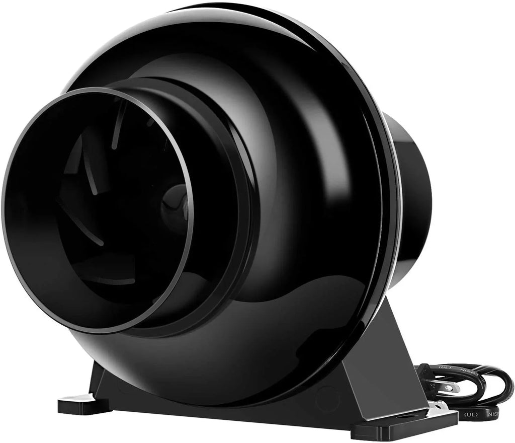 iPower 4 inch 195 CFM Inline Duct VentiLatitudeion Fan Air CircuLatitudeion Vent Blower for Grow Tent, 4" Lite, Black, 1-Pack