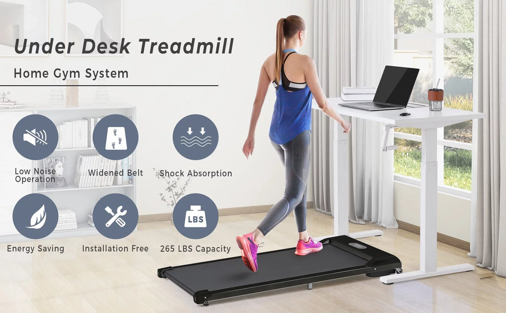Walking Pad Treadmill, BTMWAY Ultra-Quiet Under Desk Treadmill for Home Office Gym Use, 2.5 Electric Treadmill with Bluetooth APP/speaker/Remote Control/Display, 2 in 1 Portable Walking Pad