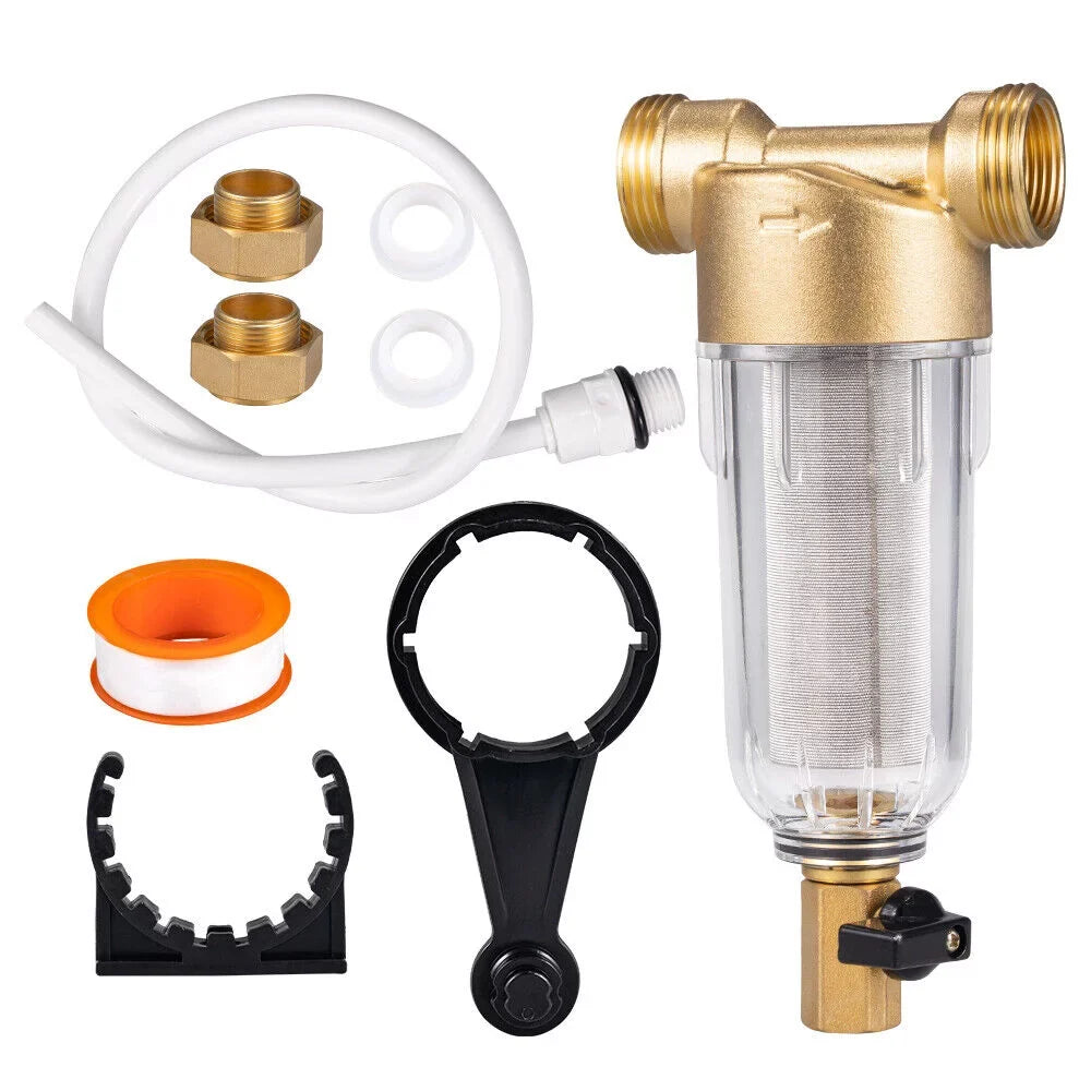 Jahy2Tech Primary Water Pre-Filter Rust Prevention Washable Fits All Pipes Easy Maintenance