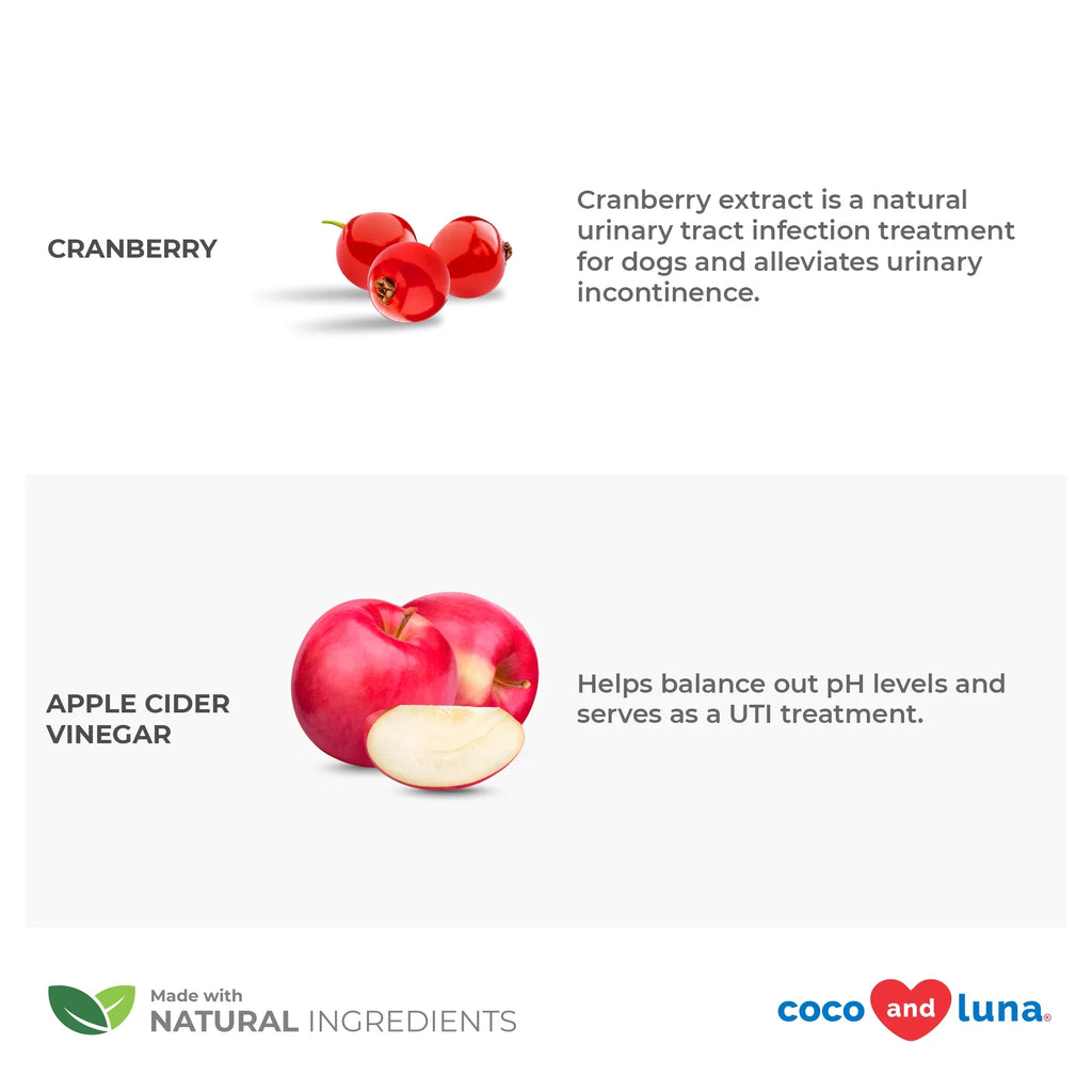 Coco and Luna Urinary Tract Support for Dogs - 300 Chewable Tablets
