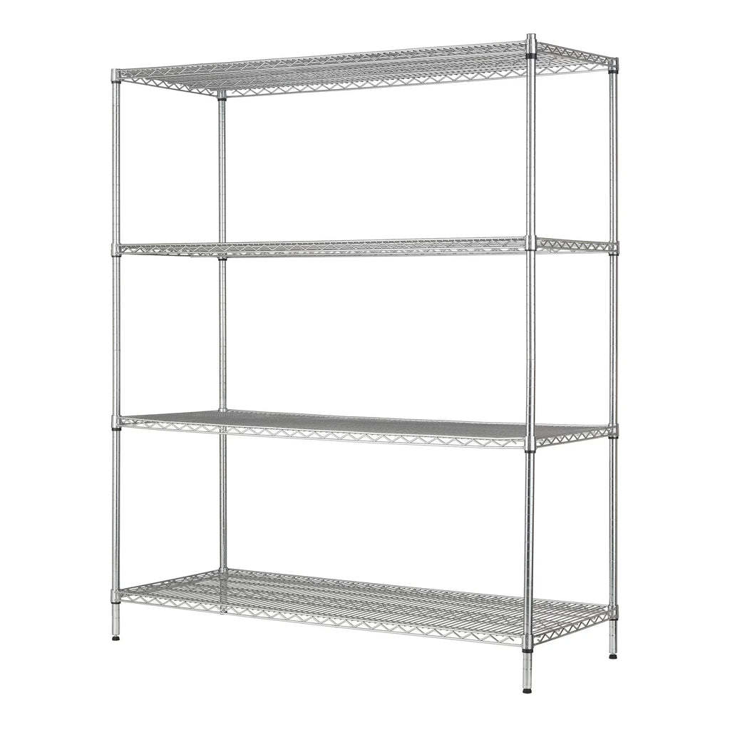 Hyper Tough Steel 4-Tier Storage Shelf Unit 72"H x 60"W x 24"D, 4000lb Total Capacity, Chrome