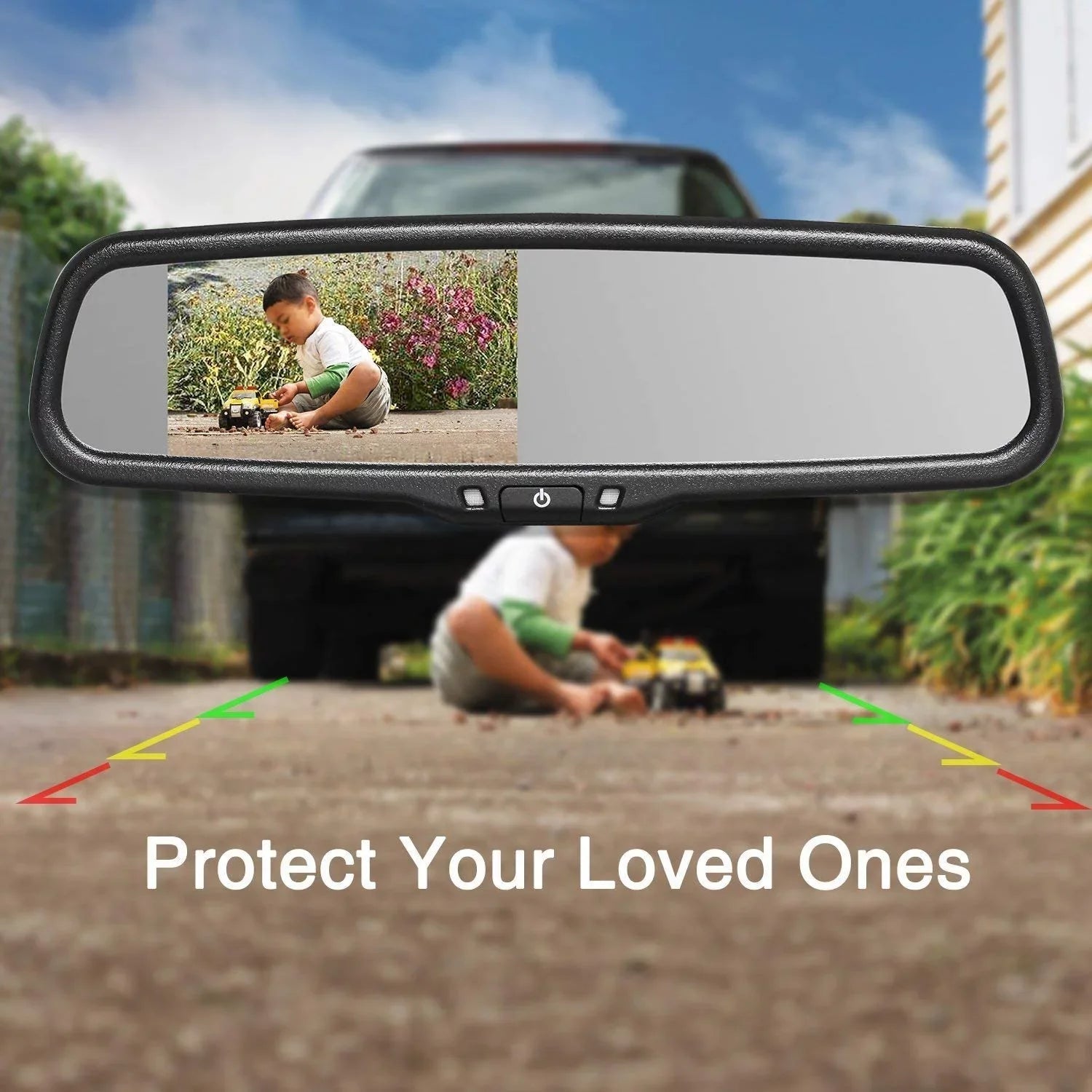 AUTO-VOX 4.3”LCD OEM Rear View Mirror Monitor with IP 68 Waterproof Back Up Car Camera, Night Vision Back Up Camera System for Parking & Reversing (T2 )