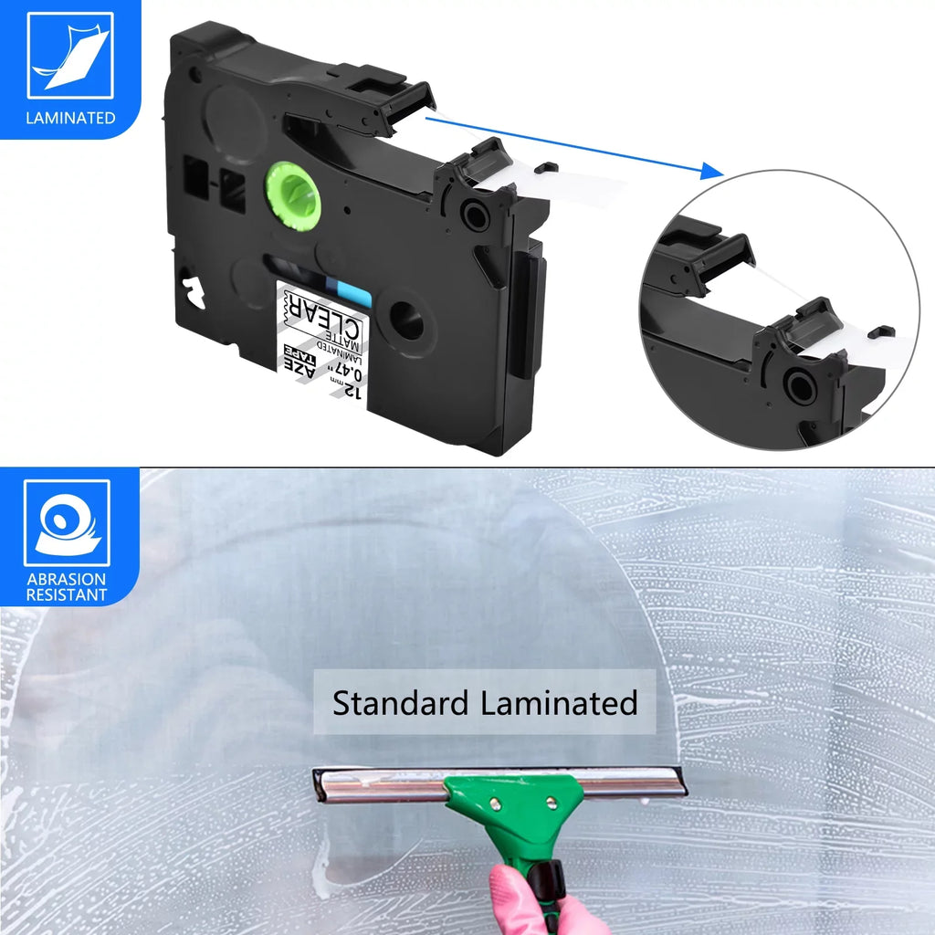 GREENCYCLE 20PK Compatible for Brother P-interactive Black on Matte Clear 12mm 0.47" TZe-M31 TZ-M31 TZM31 TZeM31 Laminated Label Tape