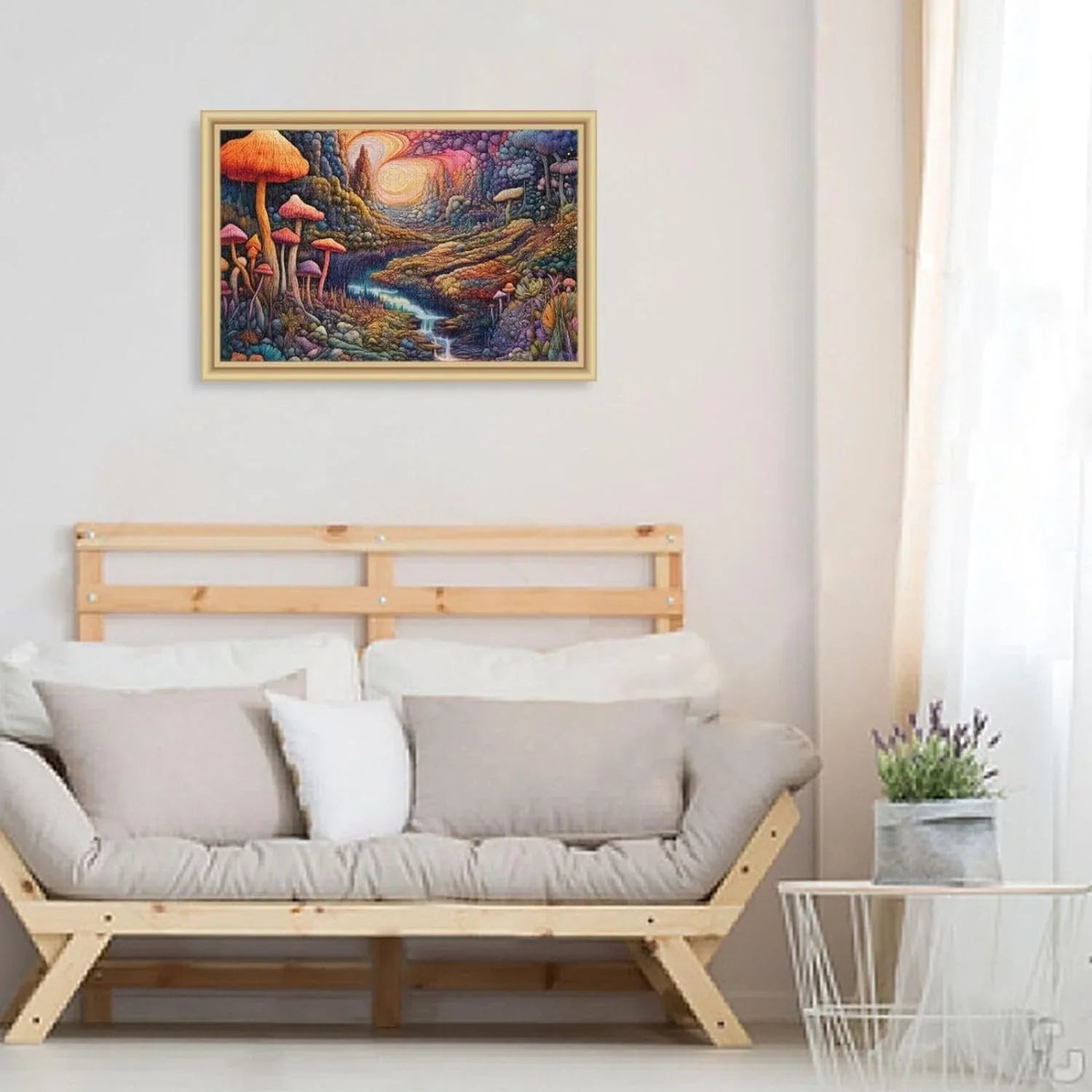 Colorful Landscape with Mushrooms Jigsaw Puzzle 1000 Pieces, Zigsaw with Storage Bag and Reference Picture Easy to Solve
