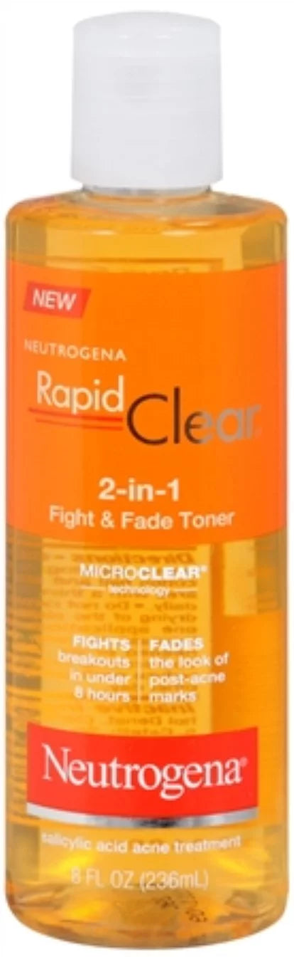 Neutrogena Rapid Clear 2-in-1 Fight & Fade Toner 8 oz (Pack of 2)