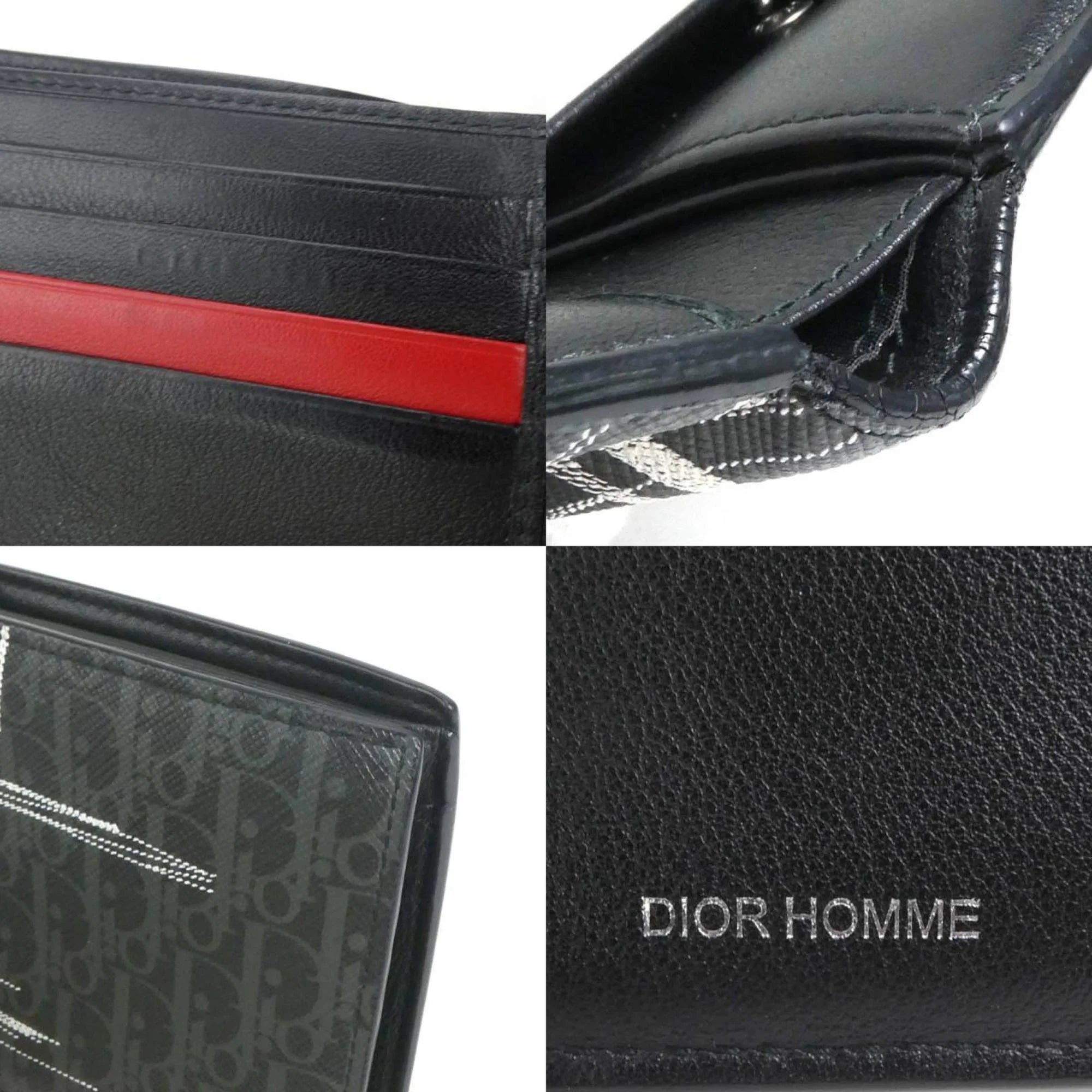 Pre-Owned Dior Homme DIOR HOMME folio wallet leather black model men (Good)