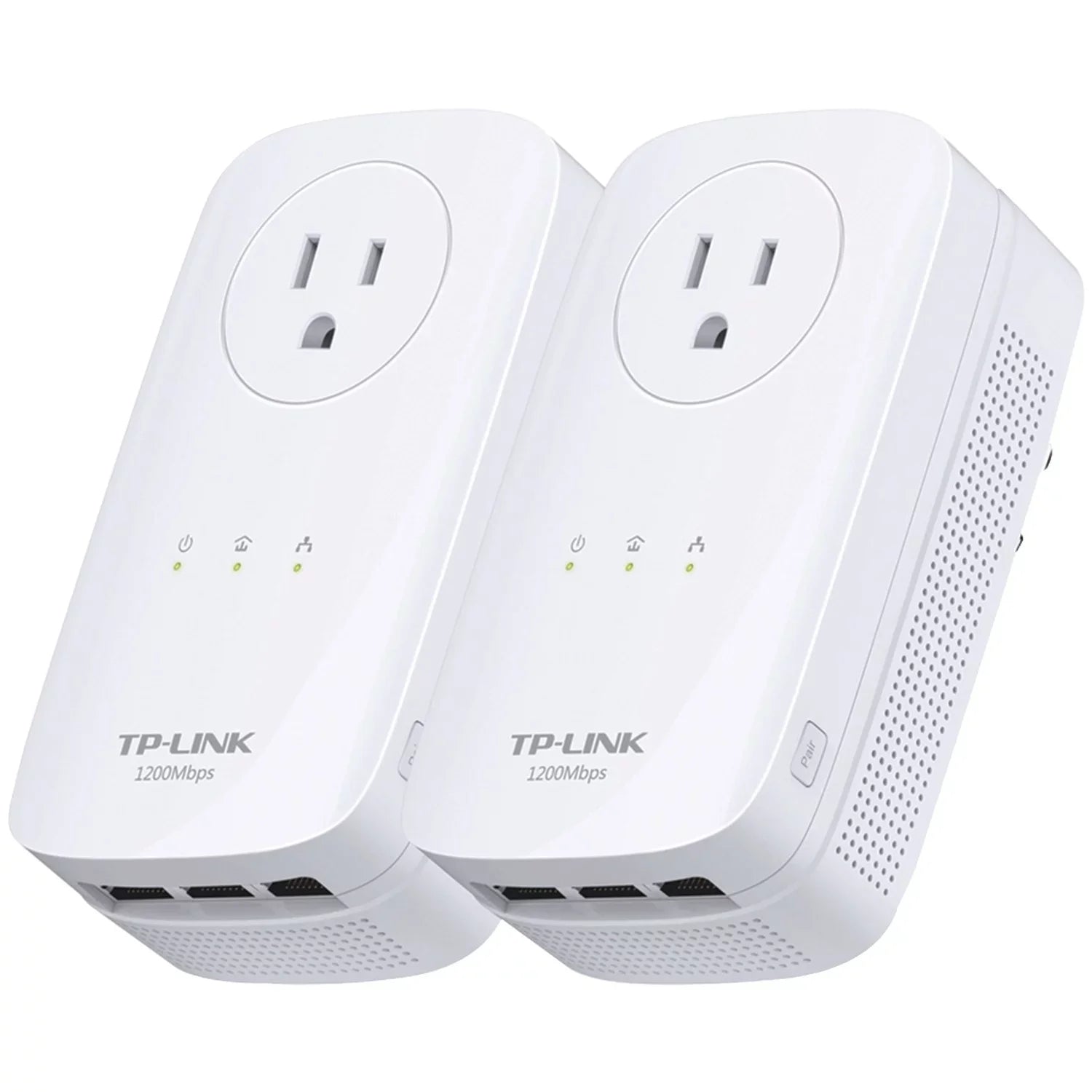 TP Link AV1200 3 Gigabit Port Pass Through Power Line Adapter Home Starter Kit