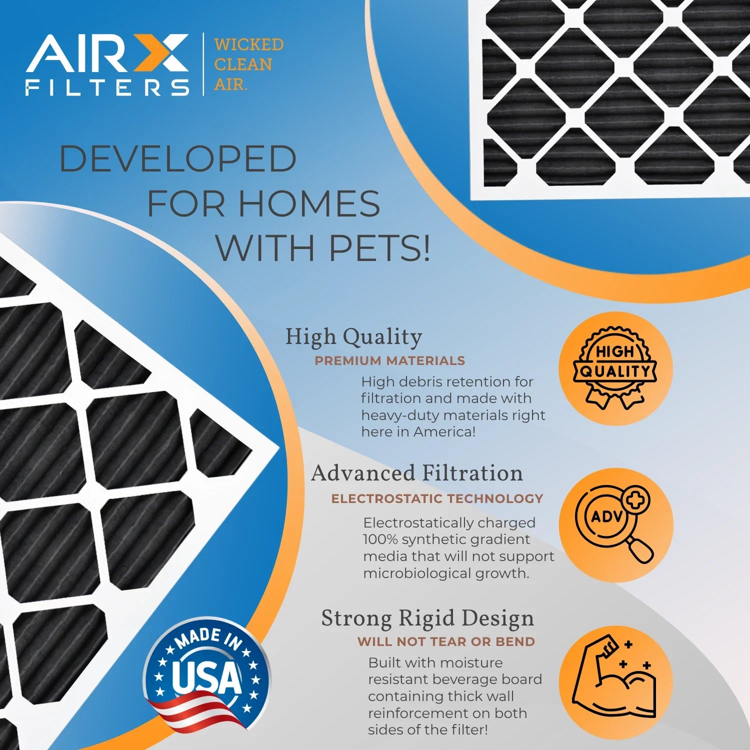 20x24x1 Air Filter Odor Eliminator Carbon Filter MERV 8 Comparable to MPR 700 & FPR 5 AC HVAC Premium USA Made 20x24x1 Furnace Filters by AIRX FILTERS WICKED CLEAN AIR. 6 Pack