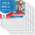 24x24x1 Air Filter MERV 11 Comparable to MPR 1000, MPR 1200 & FPR 7 Electrostatic Pleated Air Conditioner Filter 6 Pack HVAC Premium USA Made 24x24x1 Furnace Filters by AIRX FILTERS WICKED CLEAN AIR.