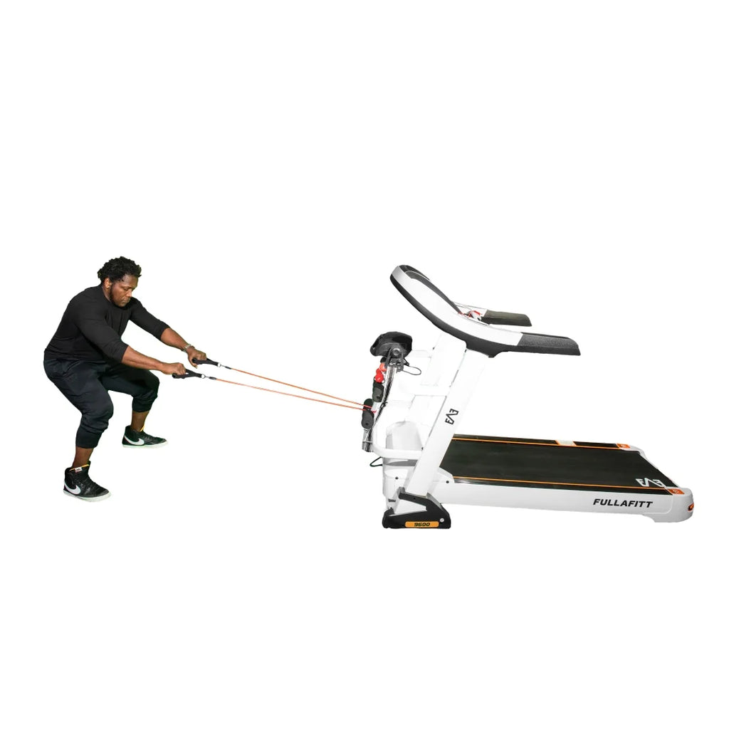 World Best Folding Treadmill by FULLAFITT, 4.5, Massage Belt, Wide LED Monitor, Bluetooth, Speakers, Preset Programs, Pulse Grip, Pressure Free Running Board