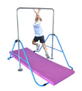 Expandable Gymnastics Kip Bar Gymnastic Training Kip Bar Adjustable Height Horizontal Bar Monkey Bars Folding Climbing Tower Fitness for Kids with Mat Blue