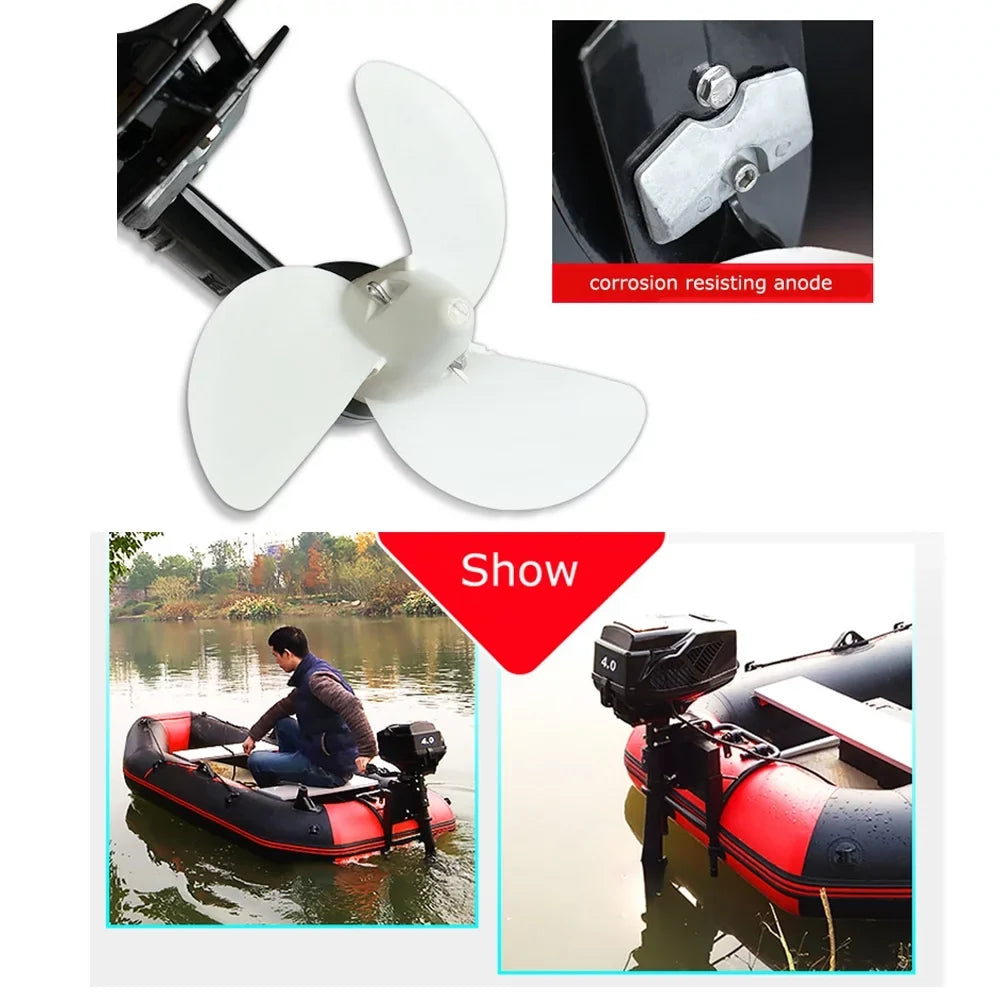 Techtongda 48V 4 Electric Outboard Trolling Motor Fishing Boat Engine Brushless Motor
