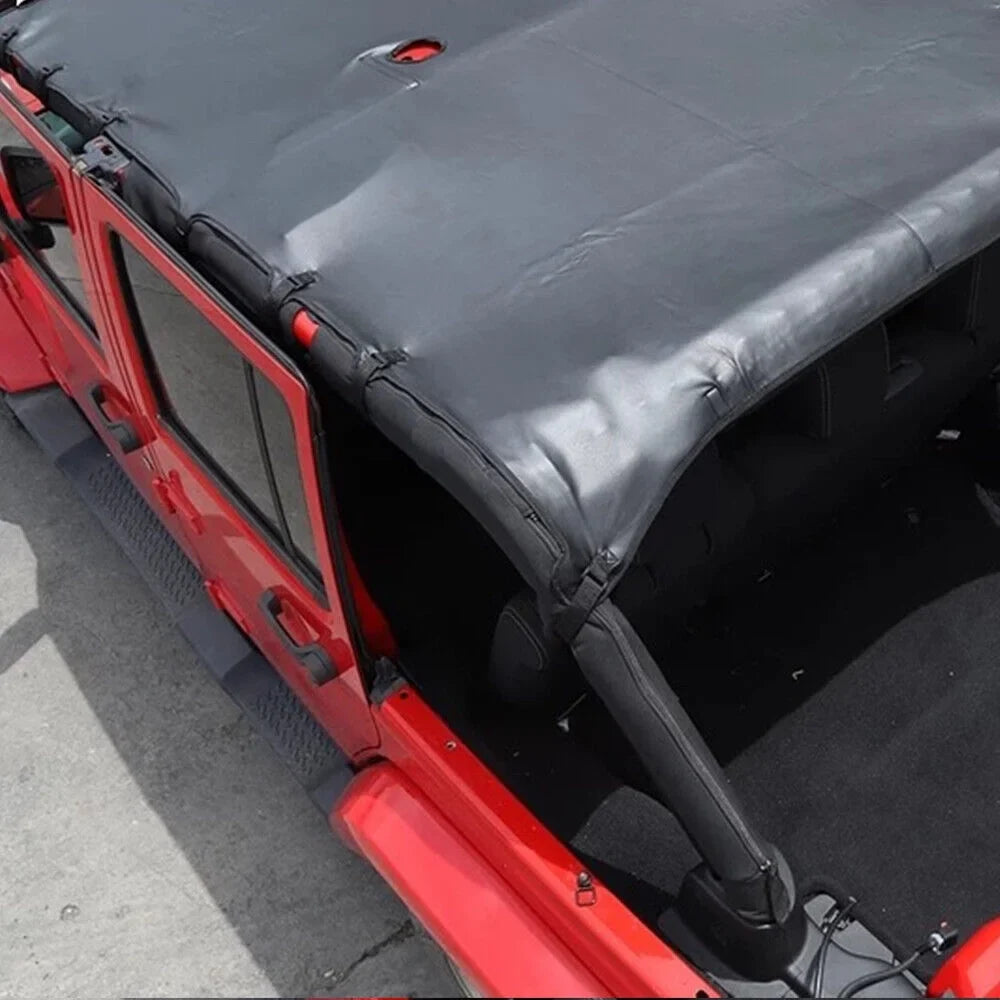JLLOM Premium Jeep Wrangler JK JKU 07-18 Leather Top Sunshade - Easy Install, Maximum Sun Protection