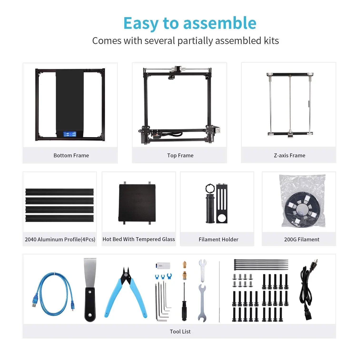 Creality Ender 5 Plus 3D Printer with BL Touch Glass Bed Large Printing Size 13.78*13.78*15.74inch Aluminum Black