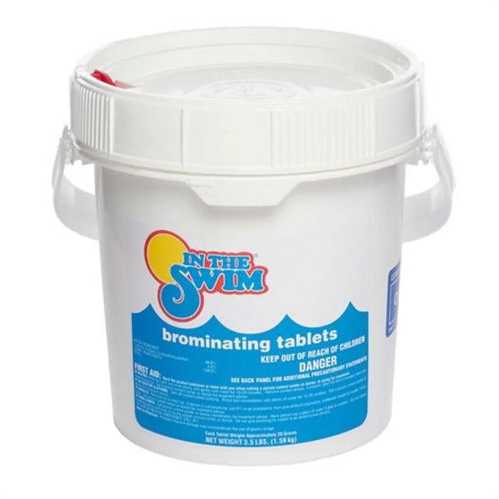 In The Swim 1 Inch Bromine Tablet Sanitizer for Spas, Hot Tubs, or Swimming Pools - Pre-Stabilized, Low Odor, Chlorine Alternative - 61% Available Bromine - 8 Pounds U038008032AE